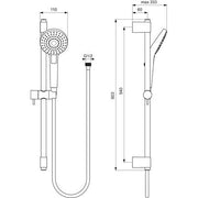 Ideal Standard - Brausekombi. IDEALRAIN EVO, 600mm, 3-Funktionshandbrause d:110mm, Chrom