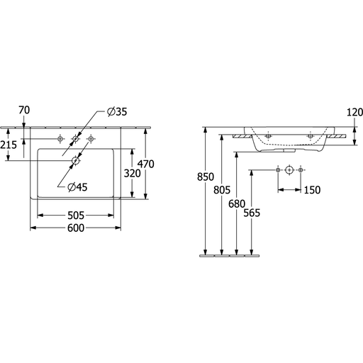 VILLEROY & BOCH - SchrankWT Subway 3.0 600x470mm re-eckig 1HL. m. ÜL. geschl. we Alpin c