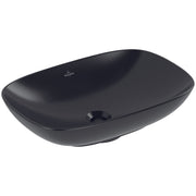 VILLEROY & BOCH - Aufsatzwaschbecken eckig 560x380mm o.Hahnl/Überlauf CeramicPlus Pure Black