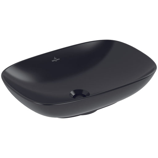 VILLEROY & BOCH - Aufsatzwaschbecken eckig 560x380mm o.Hahnl/Überlauf CeramicPlus Pure Black