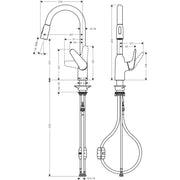 Hansgrohe - Spültischmischer 220 FOCUS M42 Ausziehbrause 2jet edelstahl-optik