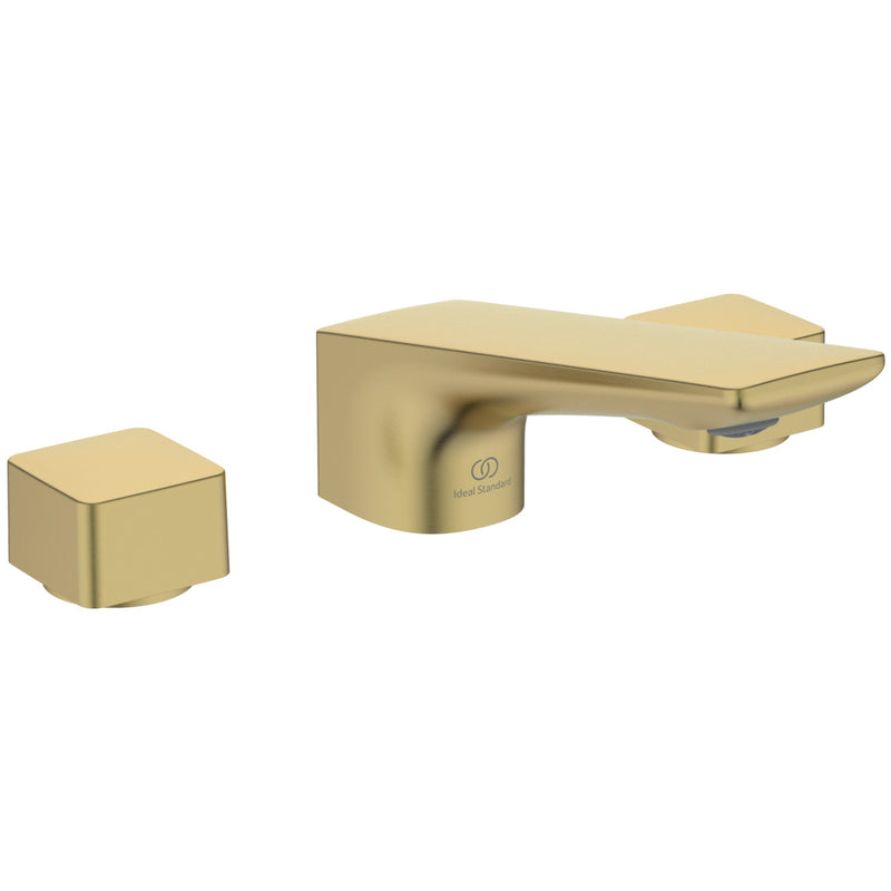 Ideal Standard - 3-Loch-Waschtischarmatur CONCA, m.Ablgarn., Ausld.133mm, Brushed Gold