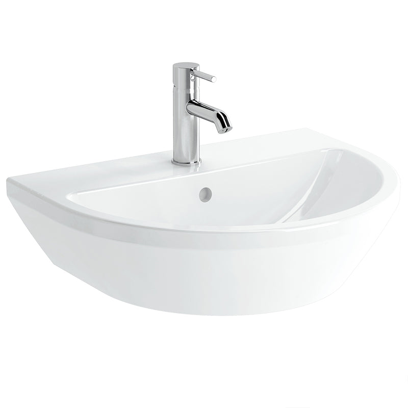 VitrA Bad - Waschtisch Integra 595x470 mm rund Hahnloch Überlauf Weiß Hochglanz