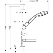 Hansgrohe - Brausegarnitur CROMA 100 Vario UNICA C 900mm 27771000 chrom