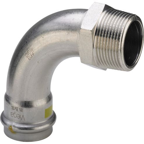 Viega - Bogen 90 Grad SANPRESS Inox G 0214 Gas 18mm x 1/2 AG Edelstahl