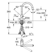 Grohe - Einhand-SPT-Batterie MINTA 32918 GROHE EcoJoy herausziehb. Mousseur chrom