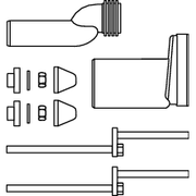 TECE SE - Anschlussset etagiert 25 mm, DN 90, für wandhängende WCs