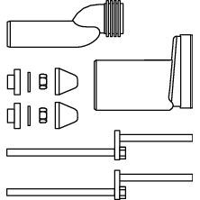 TECE SE - Anschlussset etagiert 25 mm, DN 90, für wandhängende WCs