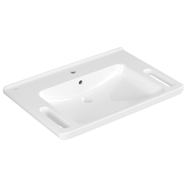 VILLEROY & BOCH - Waschbecken ViCare 800x550mm Rechteck 1HL. mit Überlauf Weiß Alpin