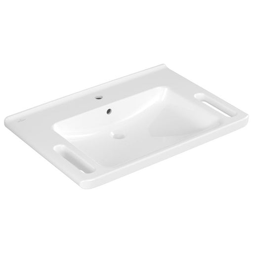 VILLEROY & BOCH - Waschbecken ViCare 800x550mm Rechteck 1HL. mit Überlauf Weiß Alpin
