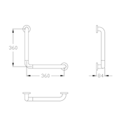 Normbau - Nylon 300 Winkelgriff 0300642 a=360x360 90Grad Weiß