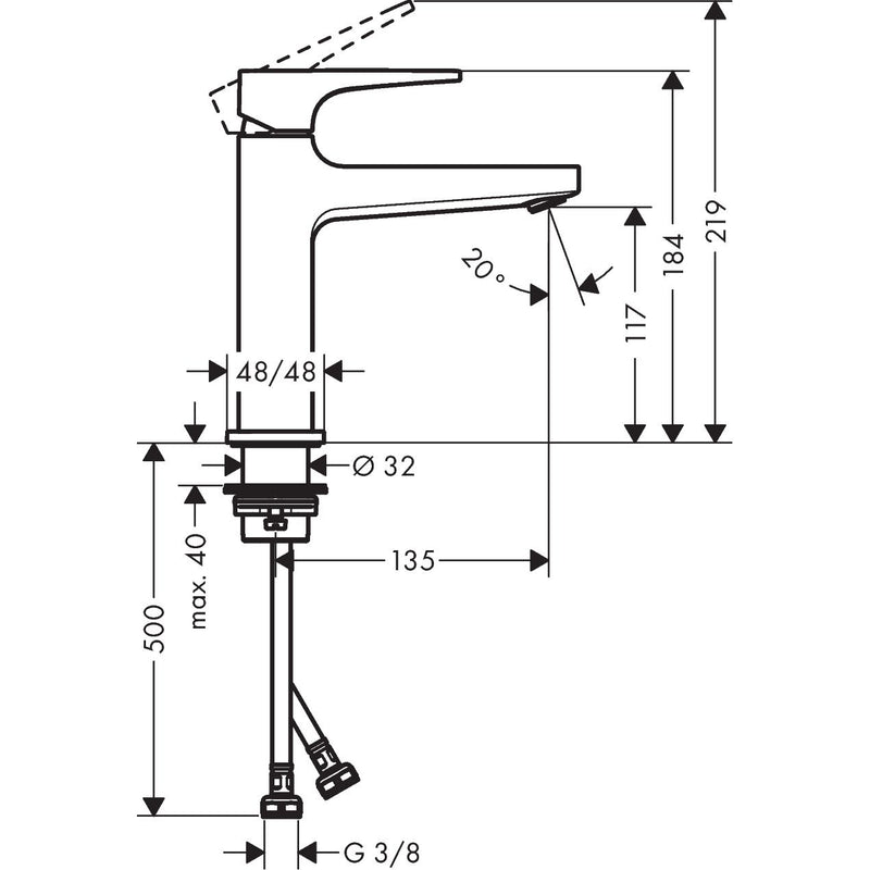 Hansgrohe - Waschtischmischer 110 METROPOL chrom Bügelgriff Push-Open Ablaufgarnitur