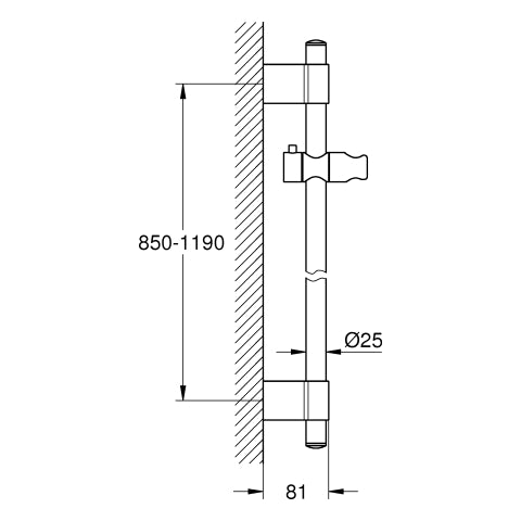Grohe - Brausestange Metall 27136 1150mm für RAINSHOWER u. RELEXA chrom