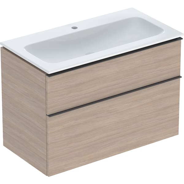 Geberit Vertriebs - iCon Set MWT m. US, 2 Schubl. 90x63x48cm, Eiche/Griff lava