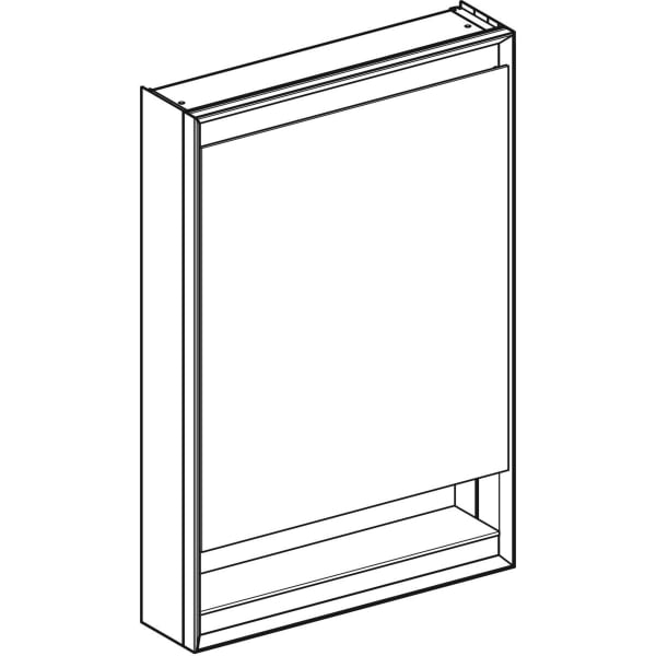 Geberit Vertriebs - ONE Spiegelschrank mit Ni/Comf.Light 1 Tür re, AP-Mont., 60x90x15cm, alu