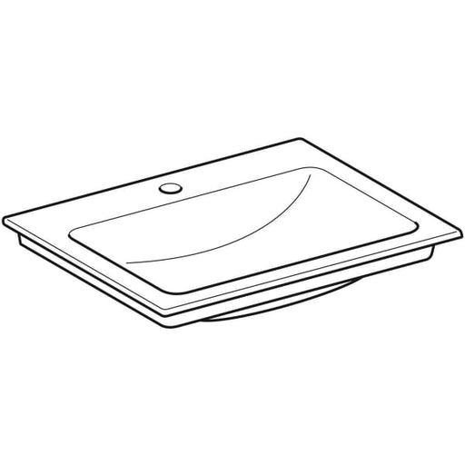 Geberit Vertriebs - ONE Möbelwaschtisch 60x48 cm Abg.verti., m.Hl., o.Ül., weiß, KeraTect