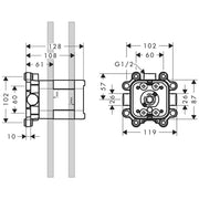 Hansgrohe - Grundset für Kopfbrause mit Brausearm Axor Starck 240x240mm