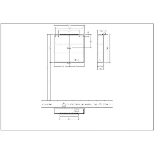 VILLEROY & BOCH - Spiegelschrank A18 LED-Aufsatz- Leuchte 800x746/810mm EEK A-A