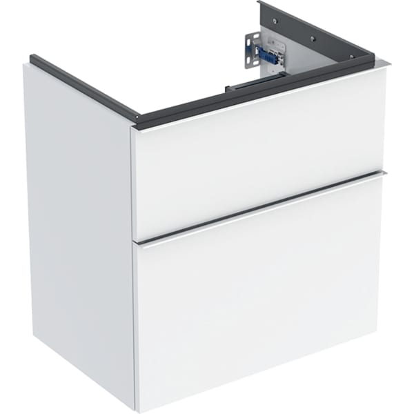 Geberit Vertriebs - iCon Unterschrank f. WT, verk. Ausld. 59,2x61,5x41,6cm, weiß hgl/Gr. chrom