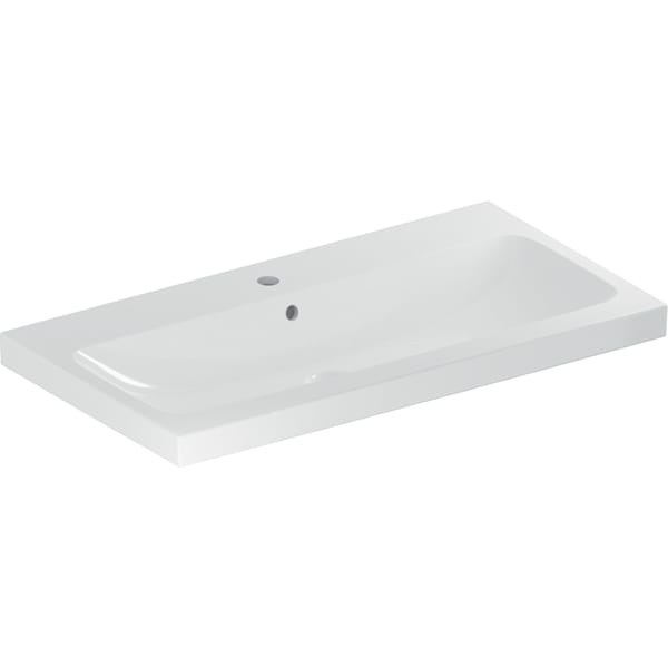 Geberit Vertriebs - iCon Light Waschtisch 90x48cm mit Hahnloch, mit Ül., weiß, KeraTect