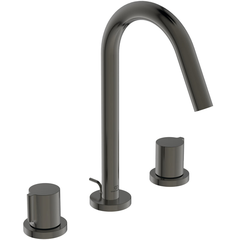 Ideal Standard - 3-Loch Waschtischarmatur JOY, m.Ablgarn., Ausld.127mm, Magnetic grey