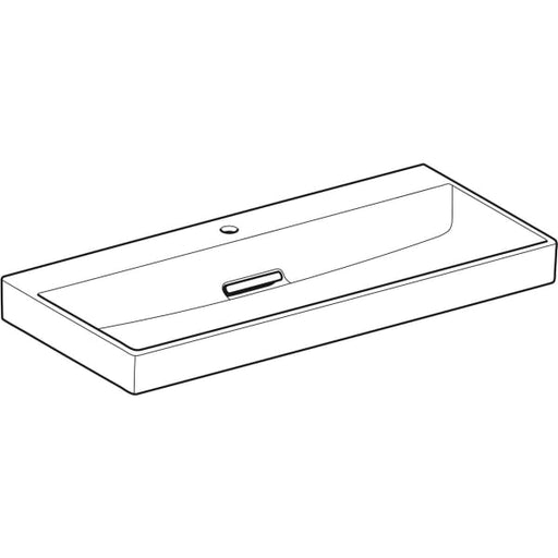 Geberit Vertriebs - ONE Waschtisch 105x48,4cm, Abg.horiz. m. Hl., o. Ül., weiß, KeraTect/weiß glzd
