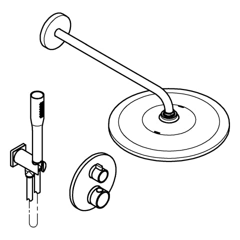 Grohe - UP-Duschsystem Grohtherm 34869 THM Thermostat 2 Abgänge chrom