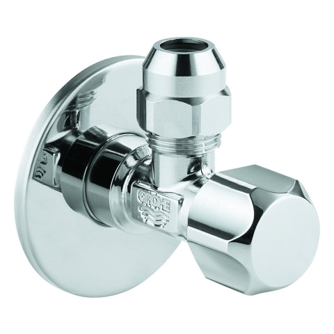 Grohe - Eckventil 22018 1/2x3/8'' mit Quetschverschraubung 10mm Rosette chrom
