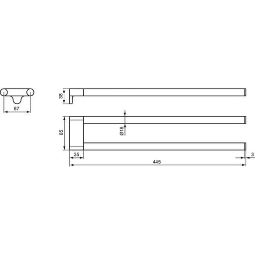 Ideal Standard - Handtuchstange CONNECT A9181AA doppelt chrom