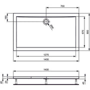 Ideal Standard - Rechteck-Brausewanne ULTRA FLAT, 1400x800x47mm, Weiß