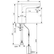 Ideal Standard - Sensor-WT-Armatur CERAPLUS, o. Misch. Netzbetrieben, Ausld.116mm, Chrom