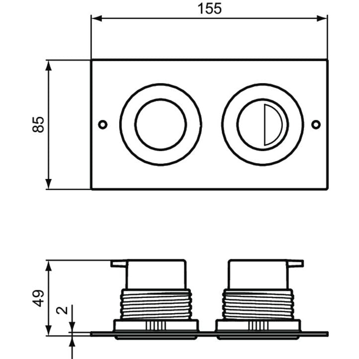 Ideal Standard - Betätigungsplatte P2 SEPTA PRO, pneumatische Auslösung, Edst. gebürstet