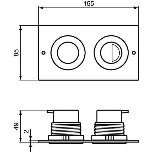 Ideal Standard - Betätigungsplatte P2 SEPTA PRO, pneumatische Auslösung, Edst. gebürstet