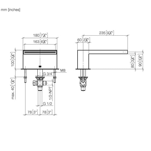 Dornbracht - Wannen-Schwallausl. DEQUE 13630740 platin
