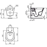 Ideal Standard - Wand-WC Connect Air Randlos 360x540x350mm Weiß