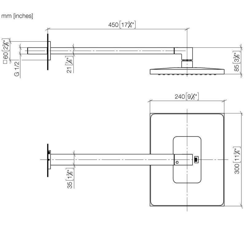 Dornbracht - RB mit Wandanbindung SYMETRICS 28765980 platin gebürstet