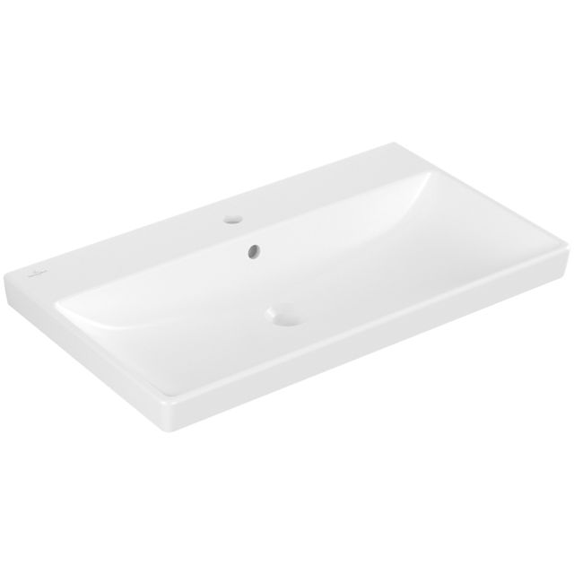 VILLEROY & BOCH - Schrankwaschtisch Avento 800x470mm re-eckig 1HL. m. ÜL. Stone White cplus