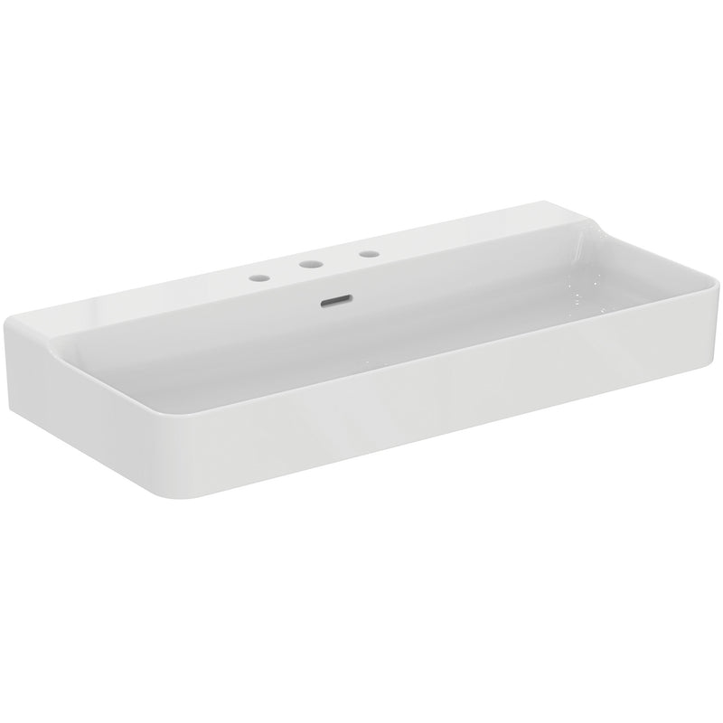 Ideal Standard - Waschtisch CONCA, 3 Hl., m.Ül., 1000x450x165mm, geschliffen, Weiß