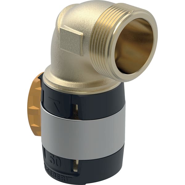 Geberit Vertriebs - FlowFit Übergangsbogen 90Gr mit AG Rg+ 90Gr d50-R1 1/2