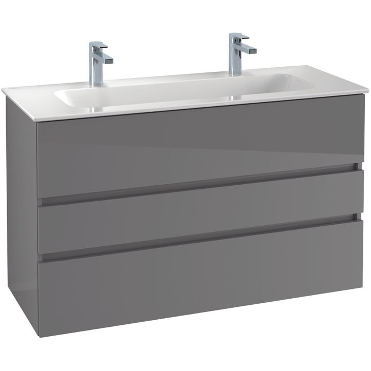 VILLEROY & BOCH - Möbelset 08 A18 Wascht. 1200mm 2HL WT-Unterschrank 3 Auszüge RR Macchiato