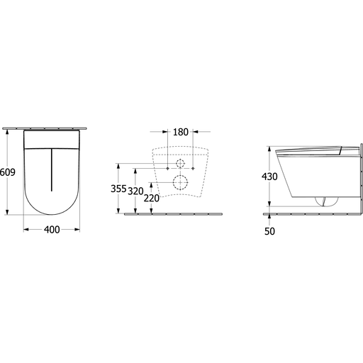 VILLEROY & BOCH - Dusch-WC Tivo ViClean-M V22EM1 609x 400x430mm Oval Weiß Alpin CeramicPlus