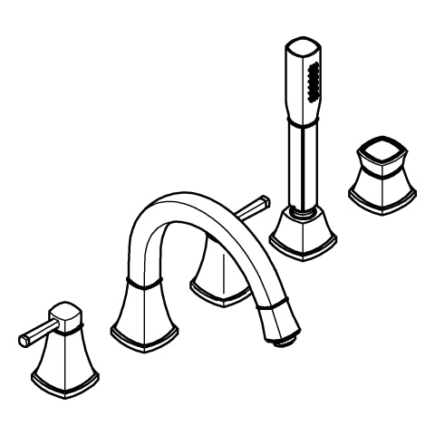 Grohe - 5-Loch-Wannen-Kombination Grandera 29415 chrom