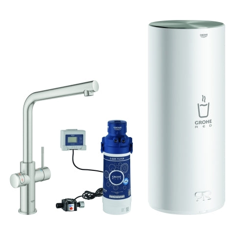Grohe - Armatur und Boiler RED Duo 30325 L-Size L-Auslauf supersteel