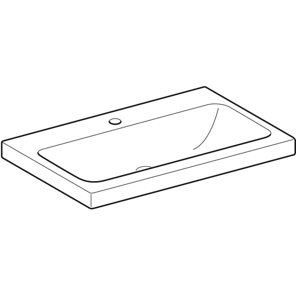 Geberit Vertriebs - iCon Light Waschtisch 75x48cm mit Hahnloch, ohne Ül., weiß, KeraTect