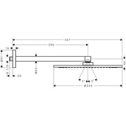 Hansgrohe - Kopfbrause 350 1jet AXOR BN mit Brausearm