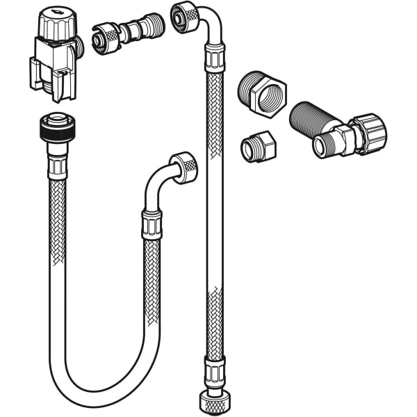 Geberit Vertriebs - Wasseranschlussset hinten mittig zu Monolith Sanitärmodul, für WC 114 cm