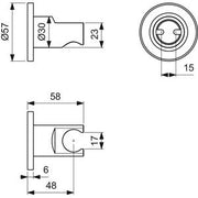 Ideal Standard - Wandhalter IDEALRAIN, runde Rosette, f.Handbrause, Brushed Gold