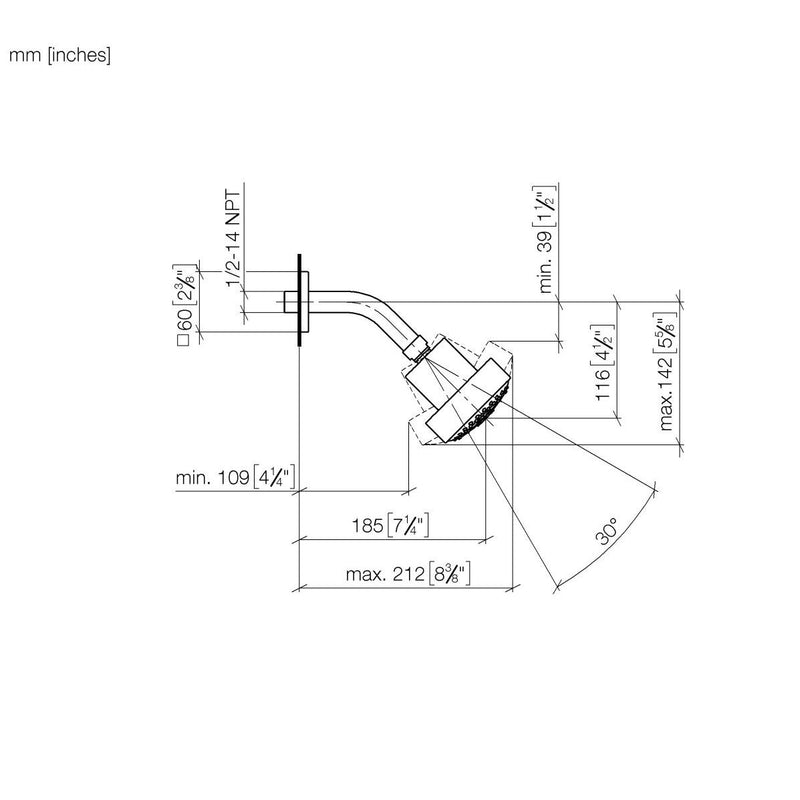 Dornbracht - Kopfbrause SYMETRICS 28508980 messing gebürstet