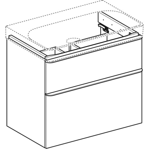 Geberit Vertriebs - Smyle Square US für WT, m. 2 Schubl. 73,4x61,7x47cm, weiß
