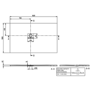 VILLEROY & BOCH - Duschwanne Squaro Infinity 1600x1000 x40mm re-eckig EB:li Stone White